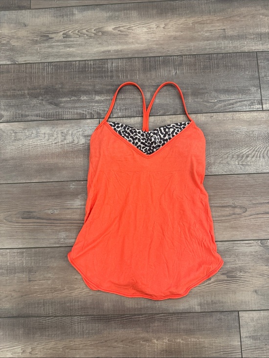 lululemon athletica Tops - lululemon athletica Orange Cami with Leopard Trim
